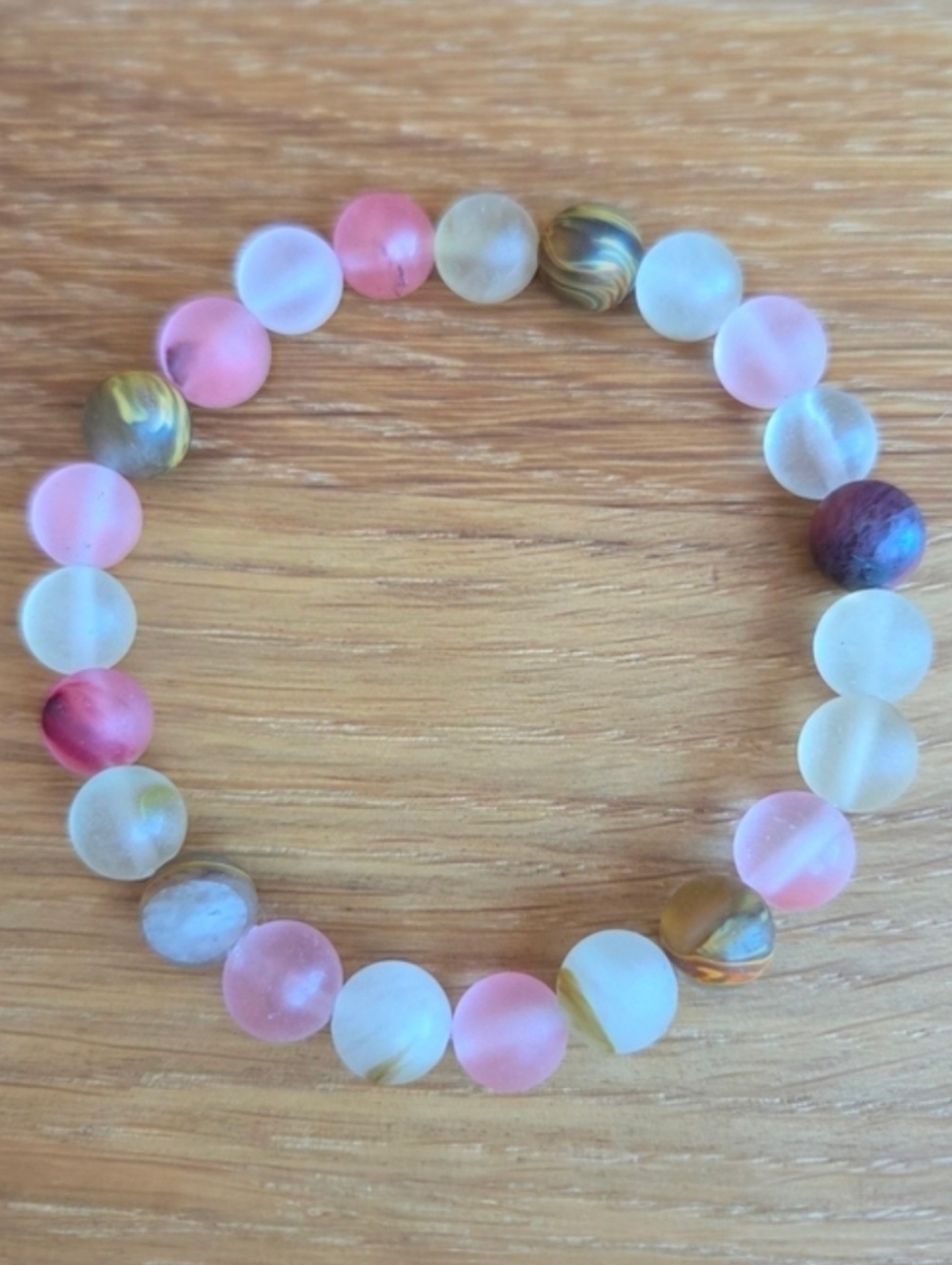 Cherry Quartz Beads Stretch Bracelet | Pink | Handmade